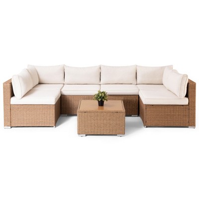 Lausaint Home 7 Piece Rattan Patio Furniture Sets