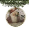 4.5 Inch Santa Holly Glass Ornament Claus Glitter Christmas Tree Ornaments - 3 of 3