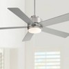 Casa Vieja 52" Grand Palm Modern Indoor Outdoor Ceiling Fan 5 Blade LED Light Remote Control Brushed Nickel Finish Bedroom Patio Damp Rated Decorative - 2 of 4