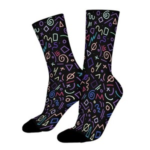 Strange Character Women Printed Crew Socks Funny Funky Socks Soft Polyester Novelty Gifts for Artists Men - 1 of 4