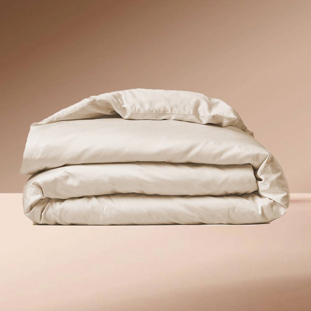 Photos - Bed Linen Eucalypso King/California King 600 Thread Count Heavenly Duvet Cover Beige: Lyocell Sateen, Lightweight, Button Closure