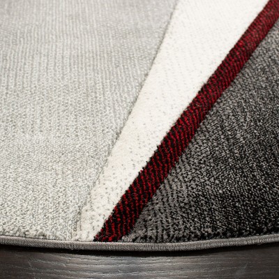 MetroCool Geometric Gray Reversible Synthetic Area Rug - 2'7" x 5'