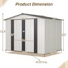 Outdoor Garden Aluminium Frame Tools Storage Shed,Backyard Pet Room,Lockable Doors Metal Garbage Room without Floor Frame-Coolbibila - 4 of 4