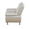 DOMETOUR White Faux Leather 1 Seat Living Room Sofa - Modern Upholstered Chair - 3 of 4