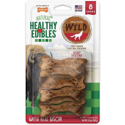 Nylabone Natural Healthy Edibles Wild Bison Chew Treats(Small - 8 Pack)