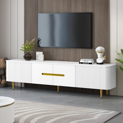 78.7'' TV Stand,Minimalist TV Stand With 4 Spacious Cabinets For 85 Inch TV,Modern Media Console,TV Stand For Living Room-Cuddlewood