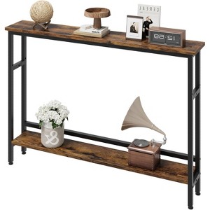 Acekool 2-Tier Entryway Console Table with Adjustable Shelf, 39" Modern Sofa Table for Living Room, Hallway, Bedroom - Black - 1 of 4
