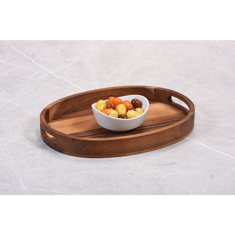 Kalmar Home Solid Acacia Oval Serving Tray - small, 2 of 4
