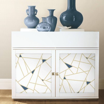 Gold Geometric Abstract Peel and Stick Wallpaper, 20.5" x 198"