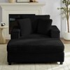 Mjkone Corduroy Comfy Chaise Lounge With Storage Ottoman&Armrests,Upholstered Sleeper Single Sofa Bed - 3 of 4