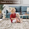 Large Rug,Abstract Print Carpet, Stain-Resistant Contemporary Floor Cover, Foldable Low Pile Decorative Indoor Rug - 3 of 4