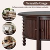 Vynxaria Vintage Round Coffee Table - 30.3" Mid-Century Modern Design with Hidden Storage - 2 of 4