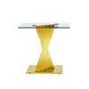 NicBex Modern 51.18" Rectangle Coffee Table with Glass Top and Steel Base for Living Room and Office - 4 of 4