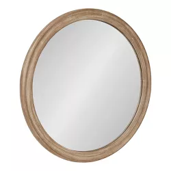 28" Mansell Round Wall Mirror Brown - Kate & Laurel All Things Decor