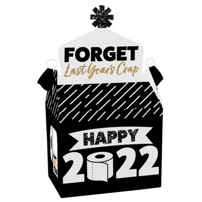 Big Dot of Happiness Rollin' in the New Year - Treat Box Party Favors - 2022 New Year's Eve Party Goodie Gable Boxes - Set of 12