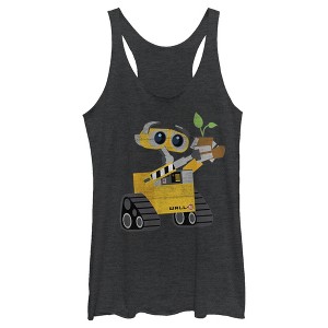 Women's Wall-E Earth Day The Plant in the Boot Racerback Tank Top - 1 of 4