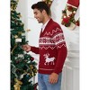 Ugly Christmas Sweater Men Fuuny Reindeer Snowflake Print Pullover Tops Long Sleeve v Neck Soft Knitted Sweaters - 2 of 4