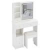 Ridstar 29.2 in. W Small Size Left Drawer Desktop Vanity Table with High Capacity Storage For Small Space-White - 2 of 4