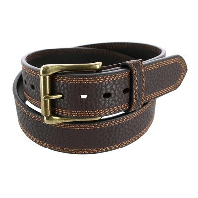 G Bar D Men's Pebble Grain Leather Belt with Roller Buckle