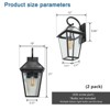 21"(H) 2-Pack Outdoor Wall Lantern Light ¨C Modern Black Metal & Clear Glass Sconce for Porch, Patio, and Garden Lighting (Bulb Not Included) - 4 of 4