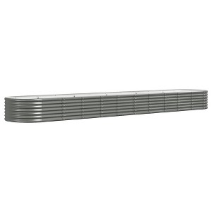 vidaXL Garden Raised Bed Grey Powder-Coated Steel Extra Long Durable - 1 of 4