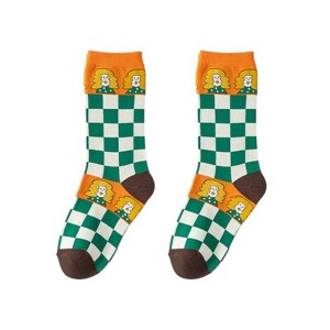 Anna-Kaci Women's Trendy Cotton Socks 2-Pack Colorful Patterned Casual Design Breathable Soft - 1 of 4