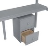 MAYEERTY Twin Loft Wood Bed with Under-bed, Bulit-in Desk, a Storage Cabinet of 2 Drawers, Guardrails, Gray - 4 of 4