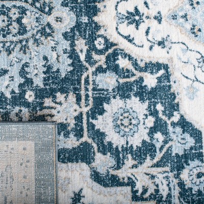 Elegance in Gray 47" Round Synthetic Stain-Resistant Area Rug