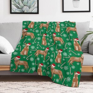 Christmas Cattle Dog Christmas Throw Blanket Soft Fleece Christmas Blanket Cozy Flannel Throw for Couch Bed 40x50 inches - 1 of 1