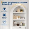71.6" Tall Arched Cabinet,5 Tier Bookcase Arched Book Shelf with Doors and Adjustable Shelves, Home Office Wooden Arch Shelf Storage Organizer - 4 of 4