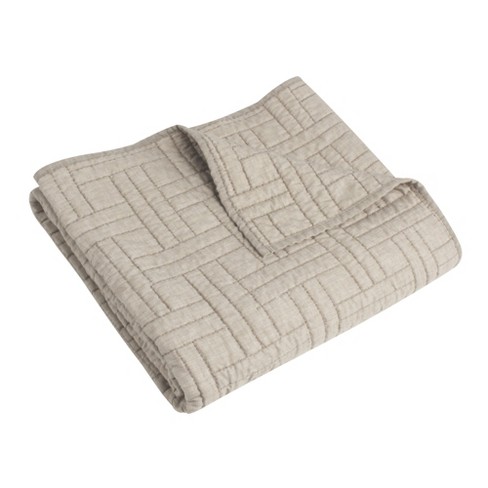Stitch Natural Melange - Home Throw Levtex Quilted : Target