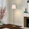 Hudson and Canal 60" Tall Floor Lamp with Drum Fabric Shade Brass/White: Minimalist Design, UL Listed, Metal Base - 4 of 4