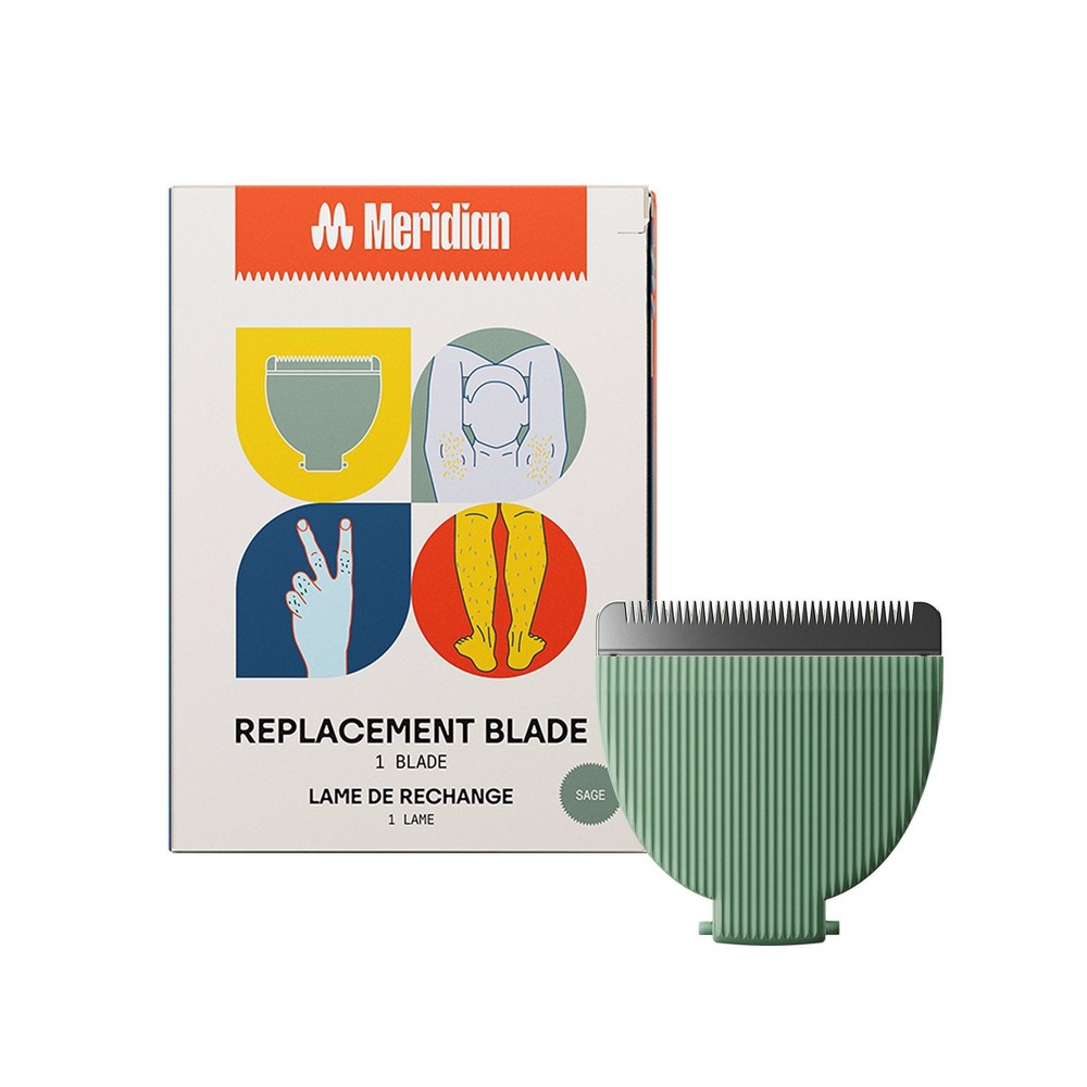 Meridian Pubic & Body Hair Trimmer Signature Ceramic Blade, Single Replacement Blade - Sage