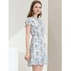 INSPIRE CHIC Women's Ruffle Sleeve Self-Tie V Neck Mini A-Line Floral Dress - 4 of 4