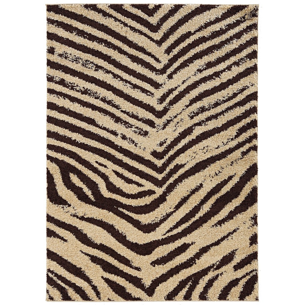 5'x7' Moroccan Shag Area Rug Sahara Camel/Brown - Linon