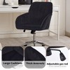 PAGED Adjustable Height Office Chair, Modern Swivel Velvet Vanity Chair with Wheels and Golden Base, Ergonomic Computer Chair for Office - 3 of 4