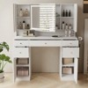 ELECWISH Small Vanity Table with Mirror, Chair and Storage Stool - 2 of 4