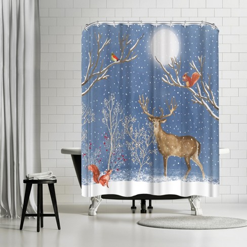 Americanflat 71 X 74 Shower Curtain Snow Evening By Pi Creative Art Target