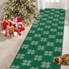 Coolmee Christmas Living Room Area Rug Machine Washable Rugs Carpet Indoor Door Mat Non-Slip Snowflake Rug for Bedroom Kitchen Green - 3 of 4
