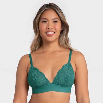 All.you.lively Women's Busty Palm Lace Bralette - Teal Blue 3 : Target