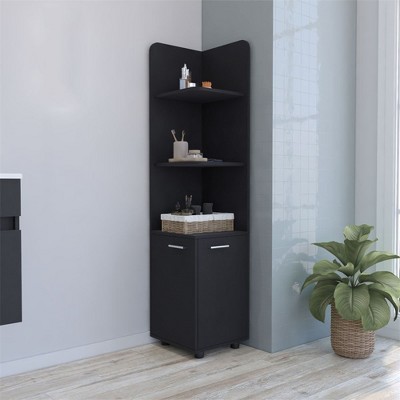 62" Tall Corner Cabinet, 3 Tier Freestanding Storage Cabinet, Corner Bathroom Cabinet, Kitchen Pantry Cabinet for Kitchen Living Room Bathroom