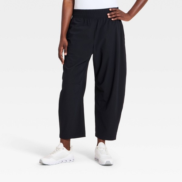 Pantalones de tejido de pata de barril de cintura alta para mujer - All In Motion™ 4