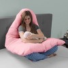 Cotton U-Shaped Body Pillow Cover Pink - Yorkshire Home: Zippered, Woven Texture, 233 Thread Count - 4 of 4