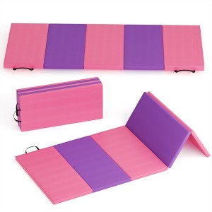 Kids Foldable Tumbling Mat 4x8ft, 2-Inch Foam Gymnastics Mat for Home Workouts, Yoga, Stretching, Martial Arts with Carry Handles - 1 of 4