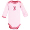 Luvable Friends Girls Preemie Long Sleeve Bodysuits 3pk, Foxy, Preemie - 3 of 4