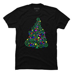 Men's Design By Humans Doodle Christmas Tree By DesignsbyDarrin T-Shirt - 1 of 4