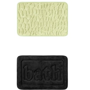 Unique Bargains 2Pcs Memory Foam Water Absorbent Quick Dry Non-Skid Bottom Soft Bathroom Rugs - 1 of 4