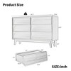 LIVAREEmlen 6 Drawer Console Table Features Vintage-style and Bevel Design - 3 of 4