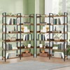 KTMBDW 6 Tiers Bookshelf, Classical Modern Book Shelf, Tall Display Shelves in Living Room, Storage Organizer for CDs/Books/Movies, Rustic Brown - 3 of 4