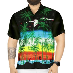 LA LEELA Mens Hawaiian Short Sleeve Button Down Shirt Men's Party Shirts Casual Holiday Summer Tropical Island Shirts for Men Funny - 1 of 4